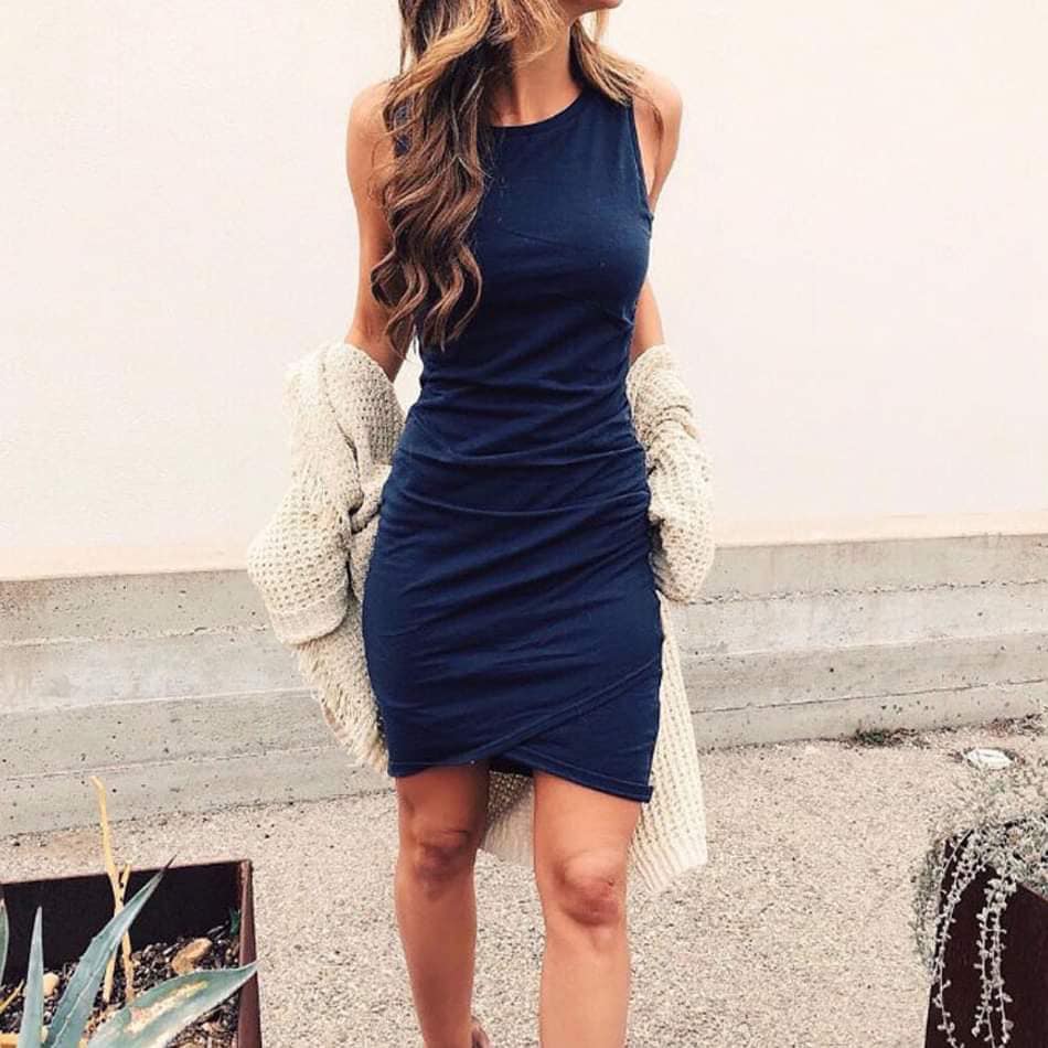 Fitted Ruched Dress - Warm