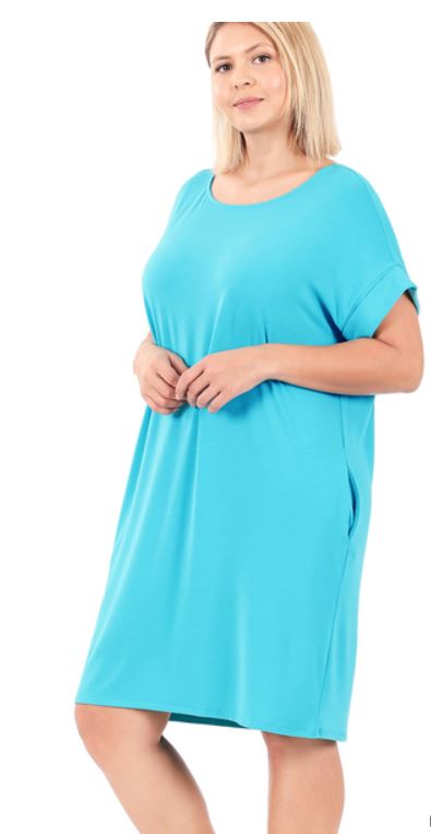 Zenana Round Neck Dress - Warm