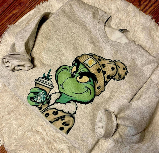 Boujee Grinch sweatshirt: L