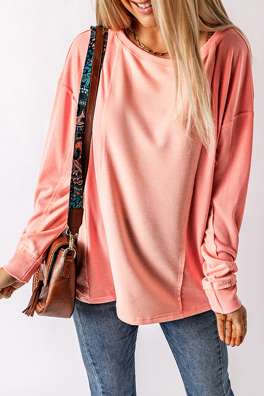 Patchwork Long Sleeve Top - Cool