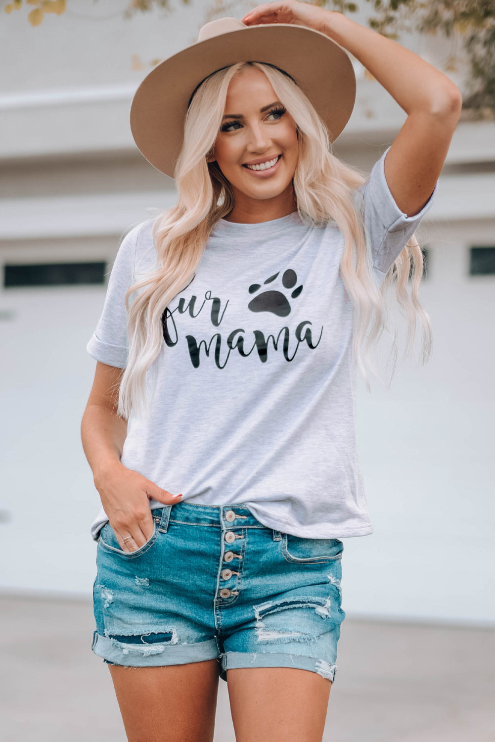 Fur Mama Crew Neck Rolled Sleeve - Warm