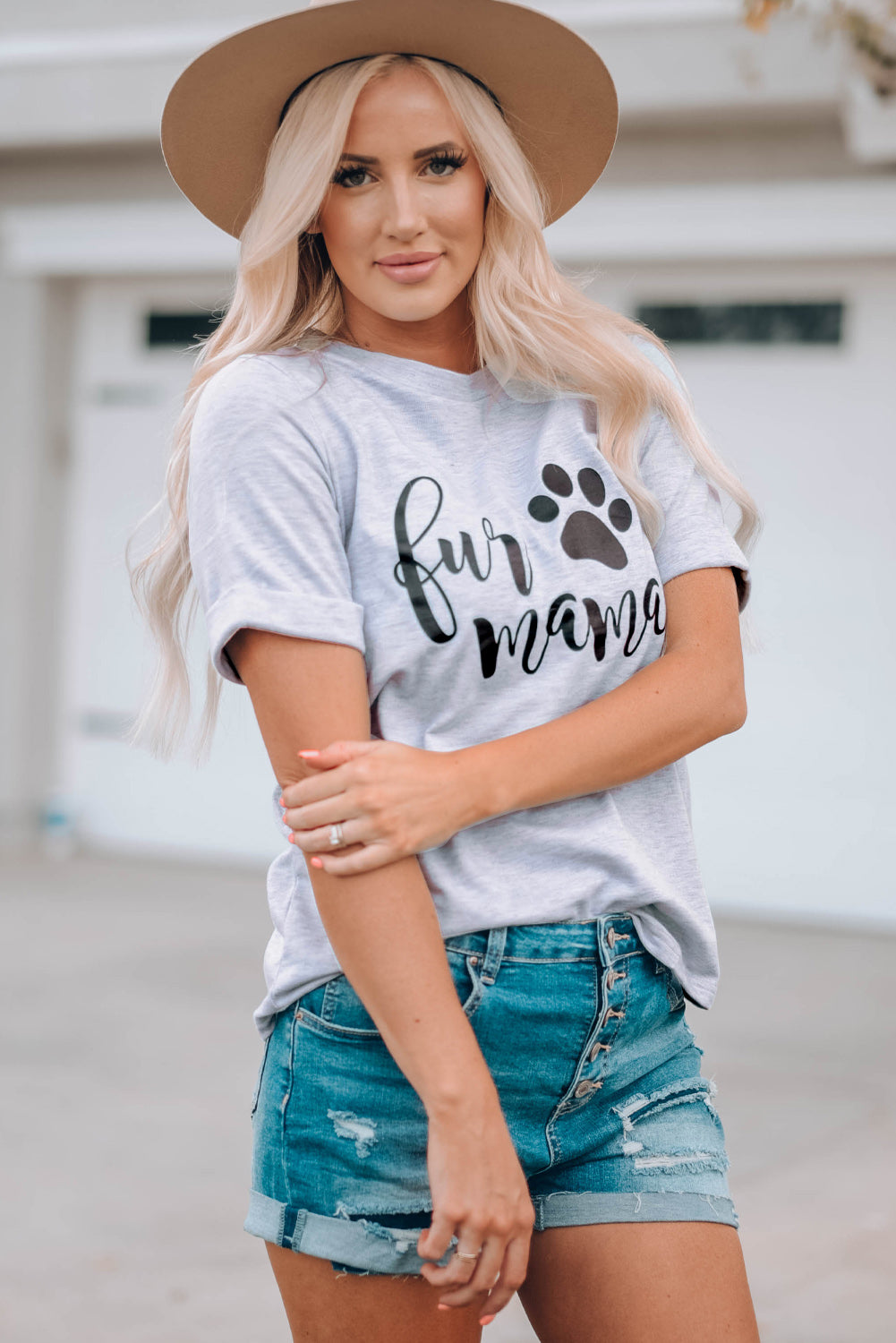 Fur Mama Crew Neck Rolled Sleeve - Warm