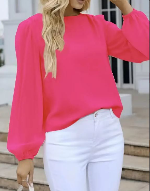 Lantern Sleeve Blouse - Warm