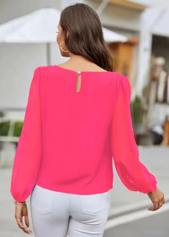 Lantern Sleeve Blouse - Warm