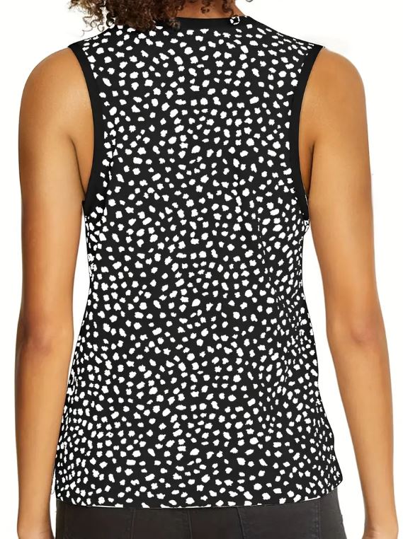 Black & White Leopard Tank - Warm