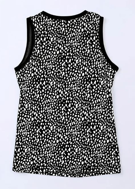 Black & White Leopard Tank - Warm