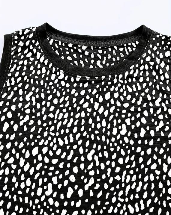 Black & White Leopard Tank - Warm