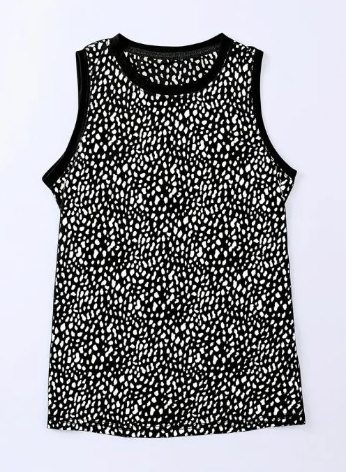 Black & White Leopard Tank - Warm