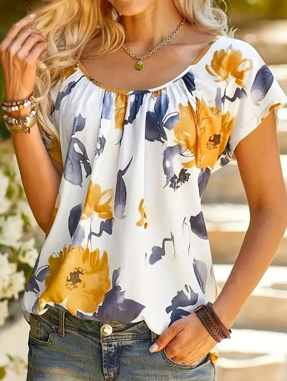 Floral Print Blouse - Ladies