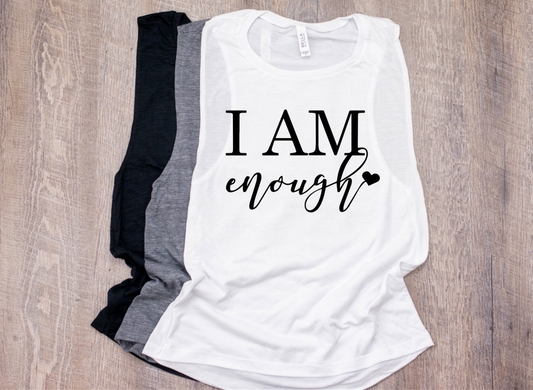 I Am Enough Workout Muscle Tank - Warm