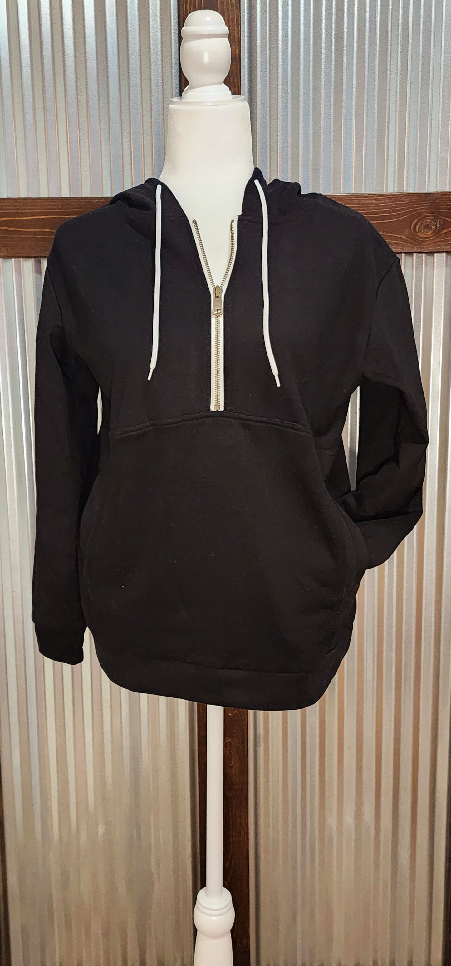 Black 1/2 zip Hoodie - Cool