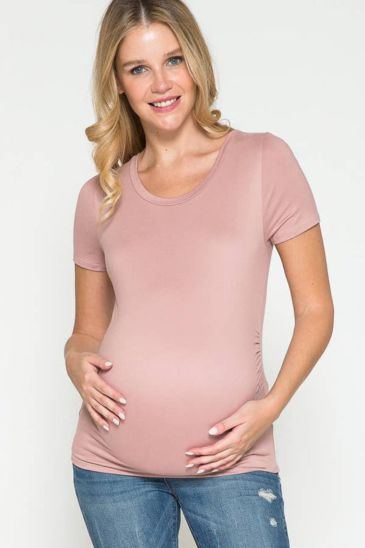 Dusty Pink Short Sleeve Tee - Maternity