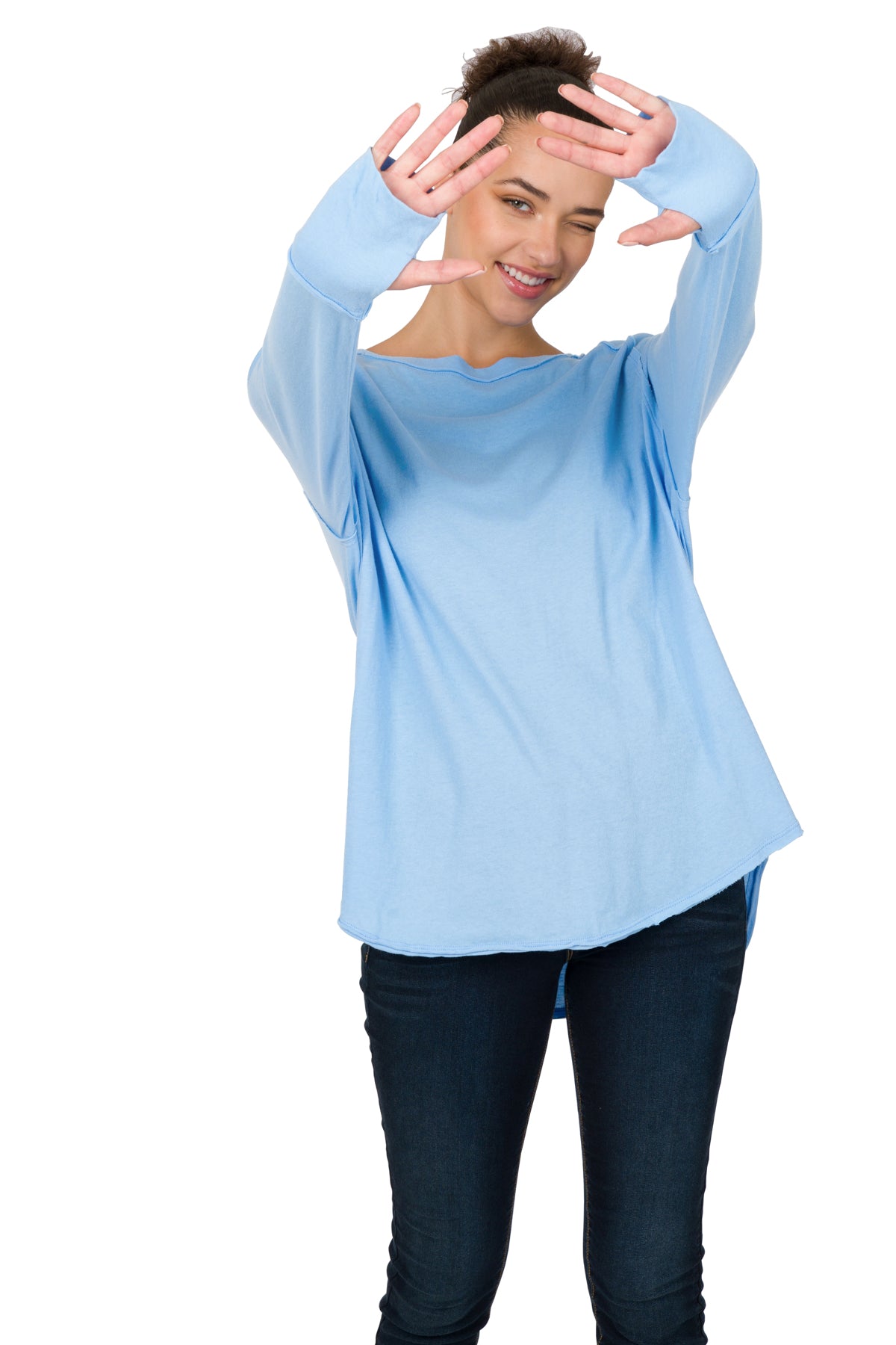 Zenana Raglan LS w/  Thumbhole - Cool