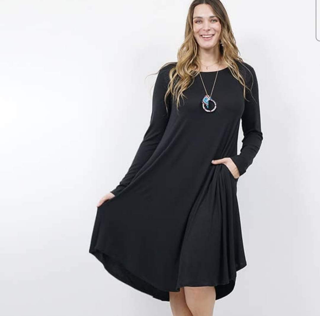 Black Long Sleeve Dress - Cool