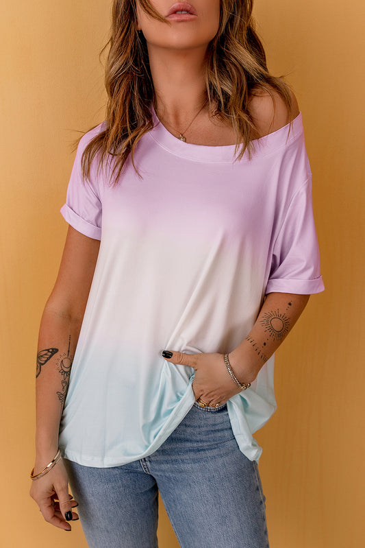 Purple Fade Perfect Ombre Tee - Warm