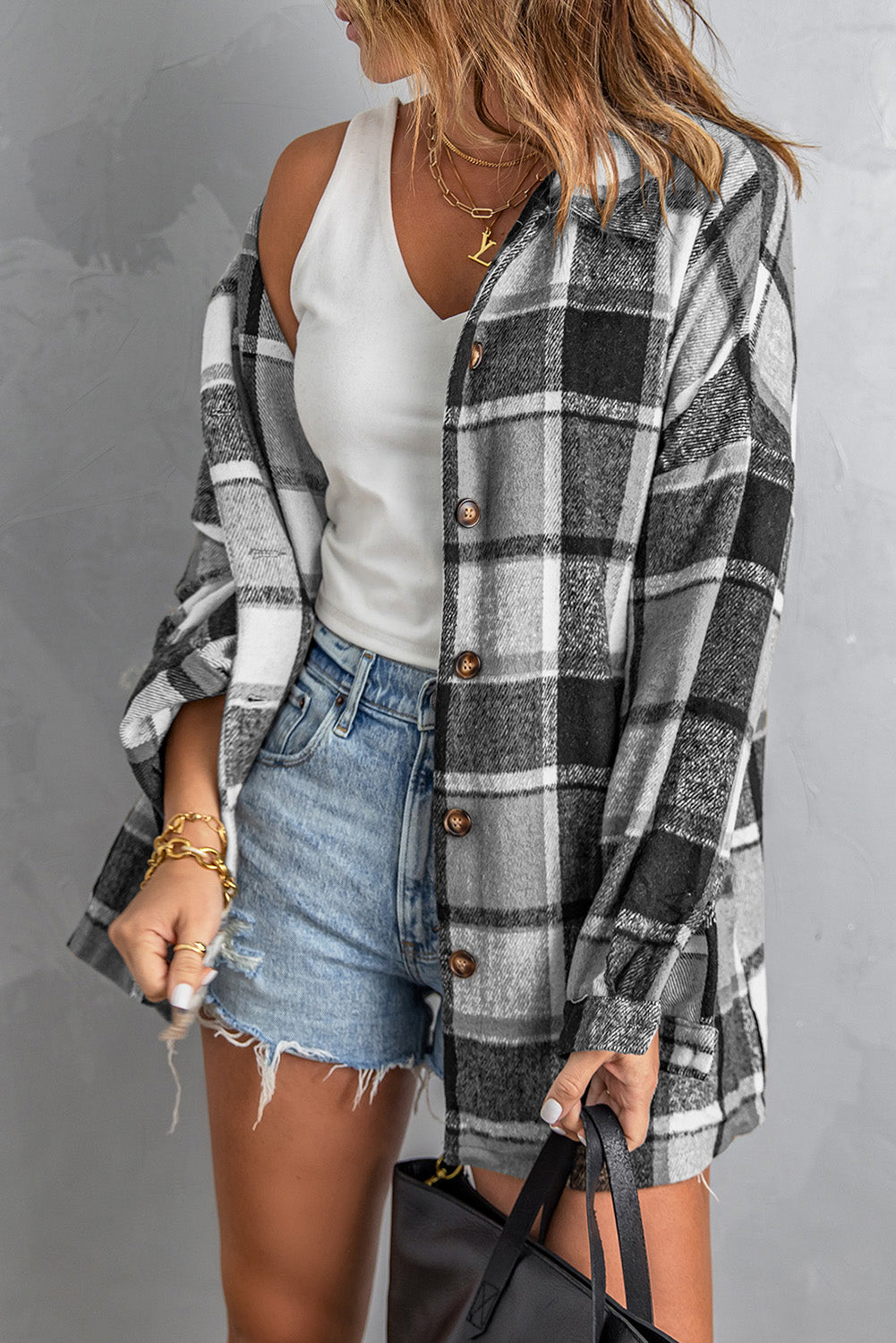 Plaid Flannel Shacket Jacket - Cool