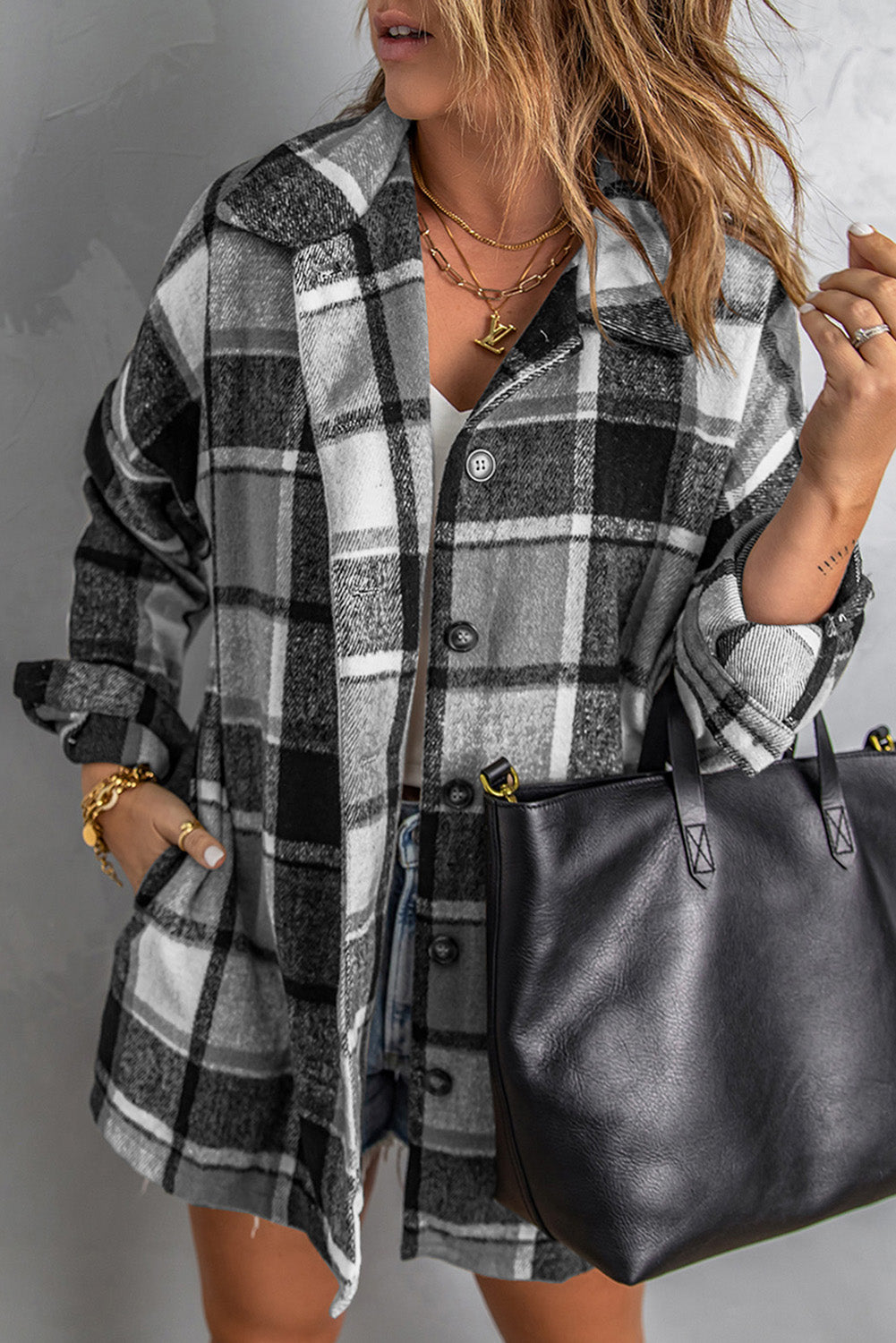 Plaid Flannel Shacket Jacket - Cool