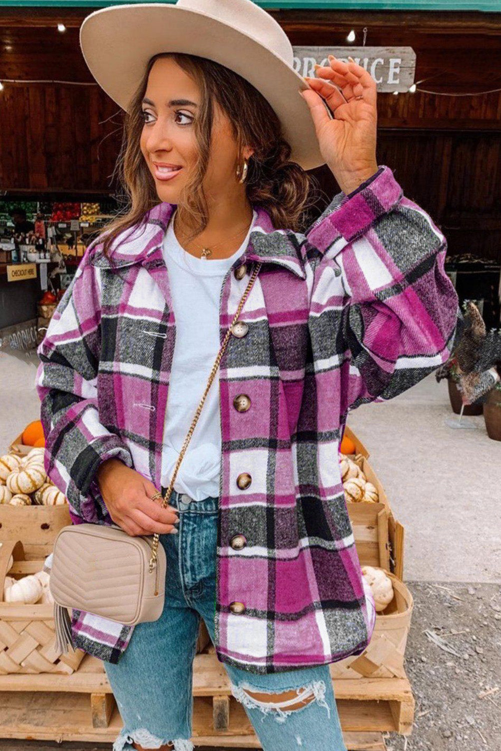 Plaid Flannel Shacket Jacket - Cool