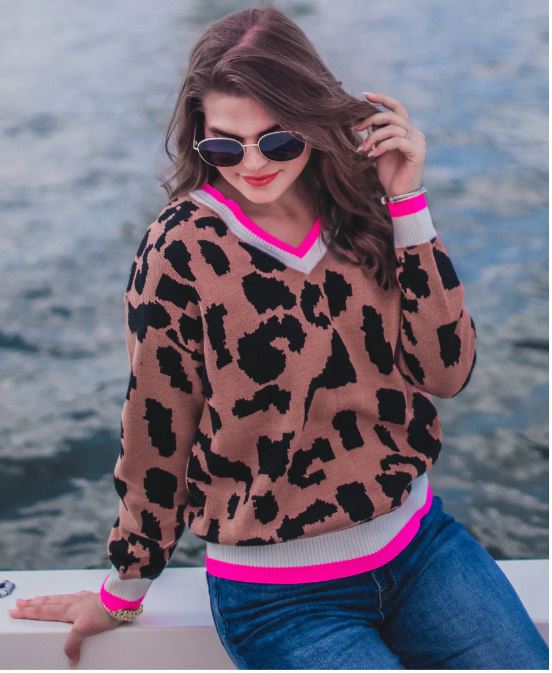 Jess Lea Leopard & Hot Pink Sweater - Cool