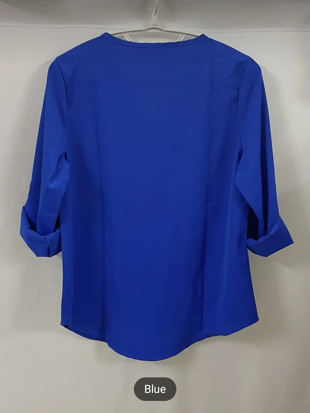 Zipper V Neck Blouse - Warm