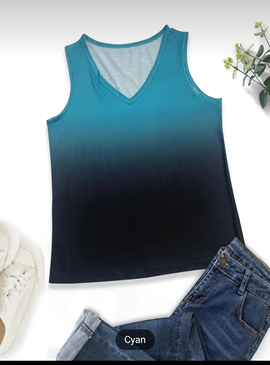 Ombre Loose Summer Tank Top - Warm