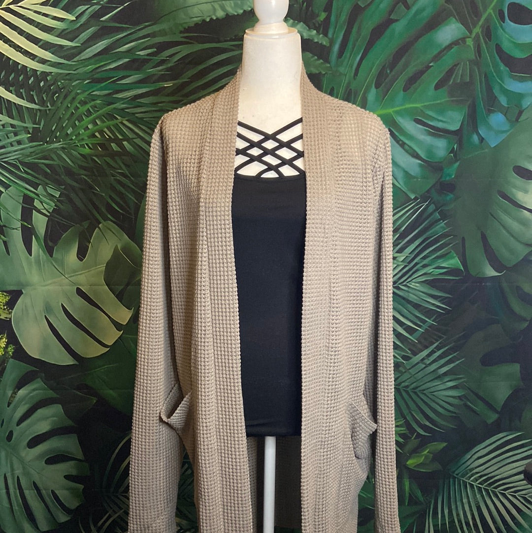 Waffle Knit Cardigans- Cool