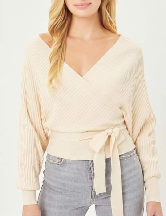 Wrap Tie Sweater- Cool