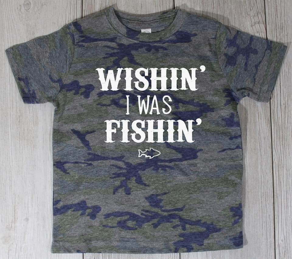 Wishing I Was Fishing Shirt - Littles